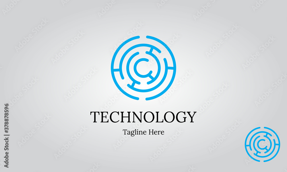 Letter C Technology logo Design Template. Connect logo.