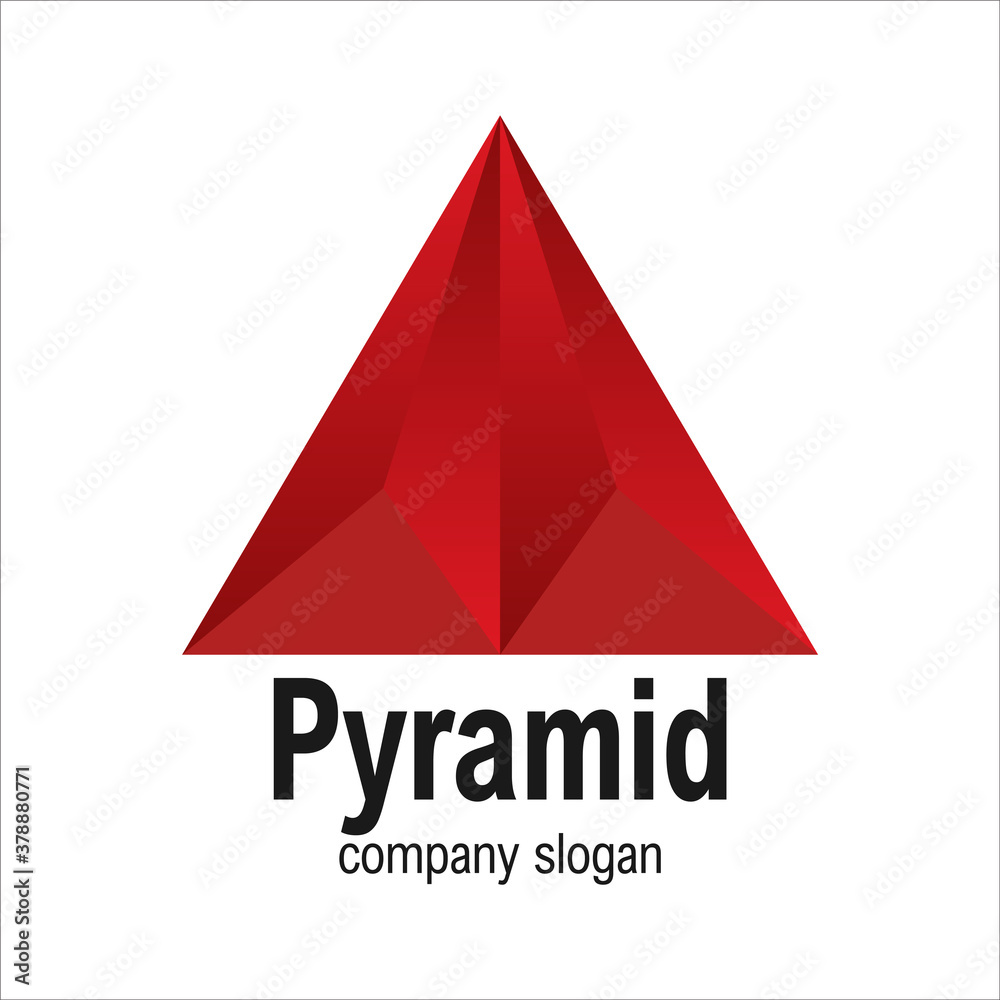Modern Red Arrow Geometric Polygon Triangle Pyramid Logo Symbol Modern Red Arrow Geometric Polygon Triangle Pyramid Logo Symbol