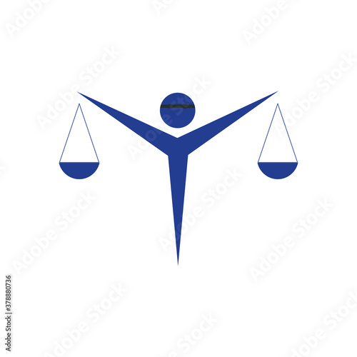 Justice Symbol in Blind Eyes Logo Stock Vector