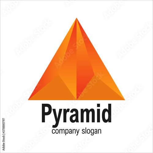 Modern Orange Arrow Geometric Polygon Triangle Pyramid Logo Symbol