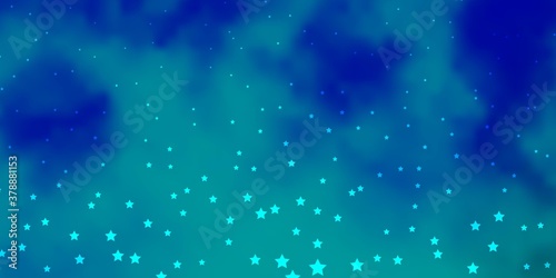Dark Blue, Green vector texture with beautiful stars. Decorative illustration with stars on abstract template. Pattern for wrapping gifts.