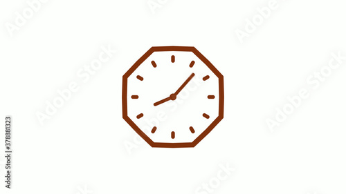 Brown dark counting down clock icon on white background