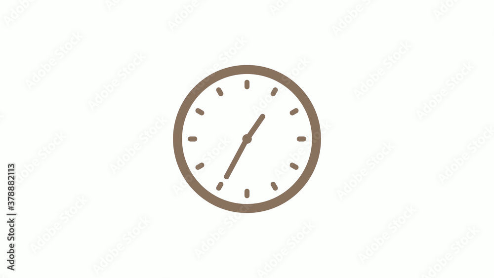New brown gray circle clock icon on white background New brown gray circle clock icon on white background