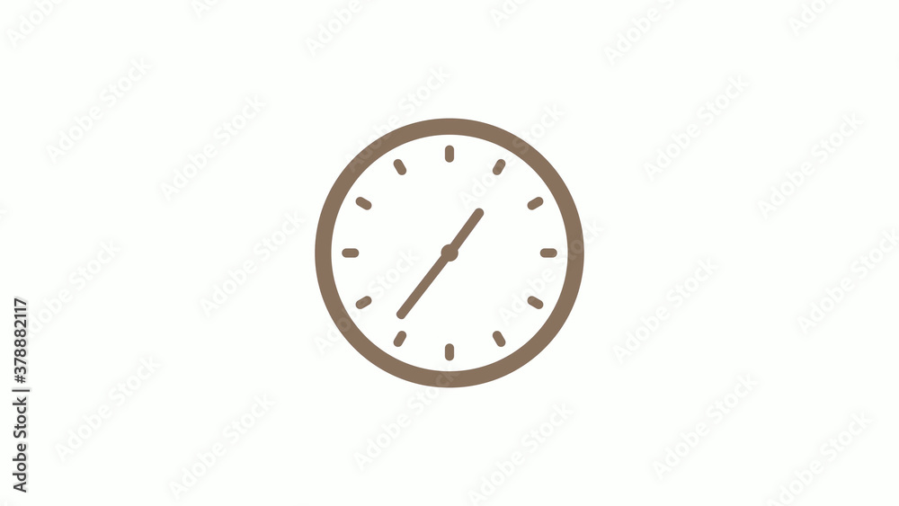 New brown gray circle clock icon on white background New brown gray circle clock icon on white background