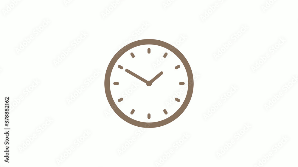 New brown gray circle clock icon on white background New brown gray circle clock icon on white background