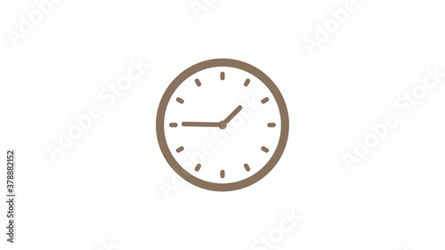 New brown gray circle clock icon on white background