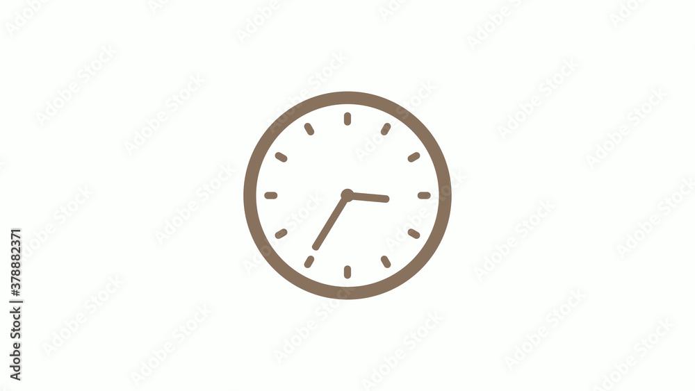 New brown gray circle clock icon on white background New brown gray circle clock icon on white background