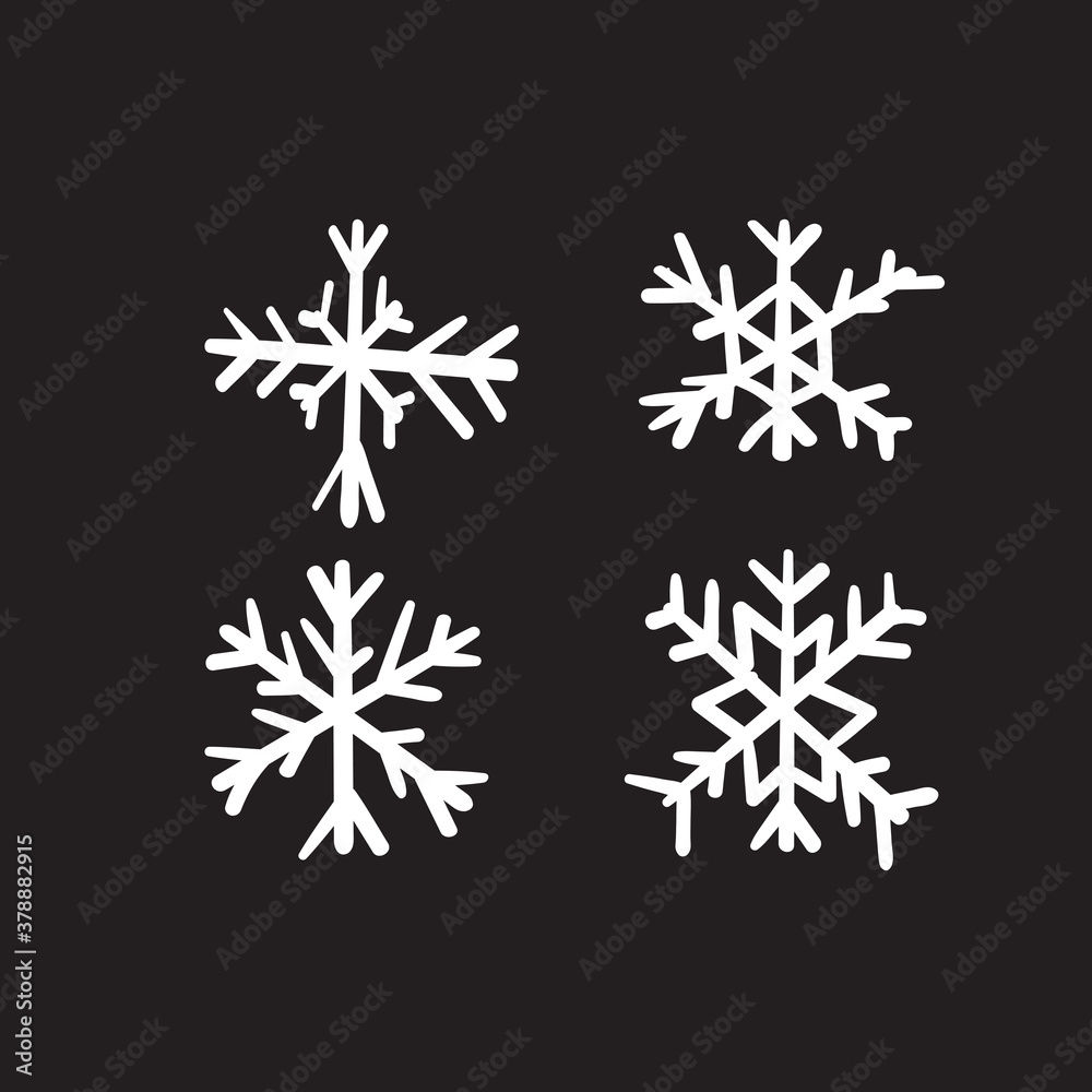 hand drawn doodle snow flakes icon illustration vector isolated hand drawn doodle snow flakes icon illustration vector isolated