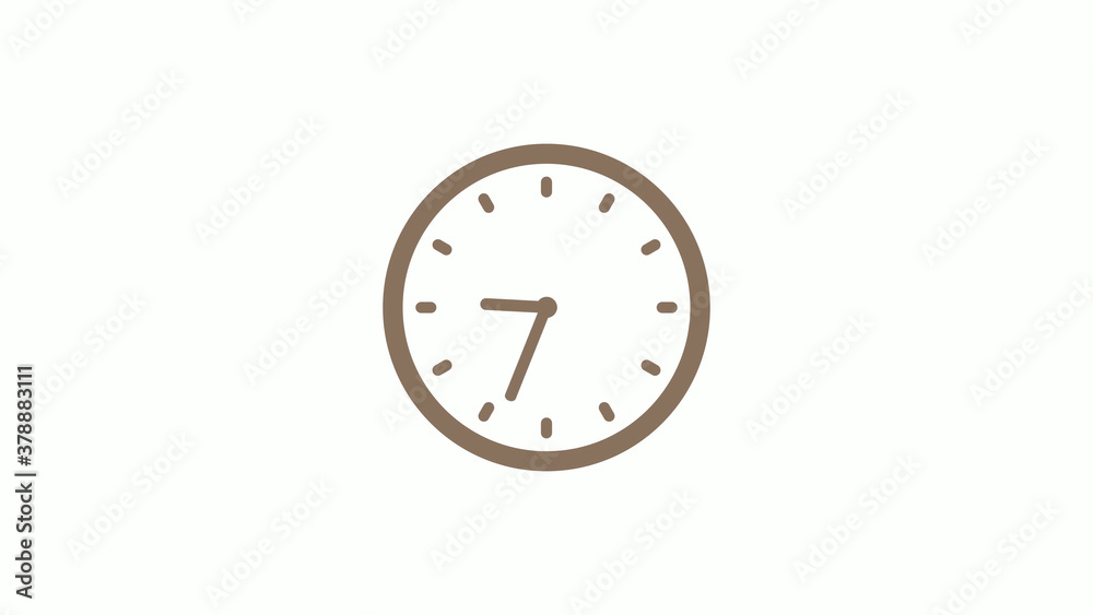 New circle brown gray counting down clock icon on white background New circle brown gray counting down clock icon on white background