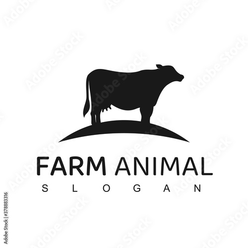 Farm Animal Logo, Cow Farm Symbol