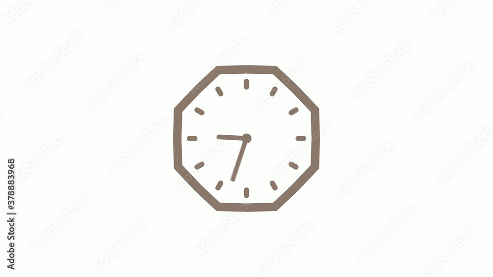 Counting down 12 hours clock icon on white background Counting down 12 hours clock icon on white background