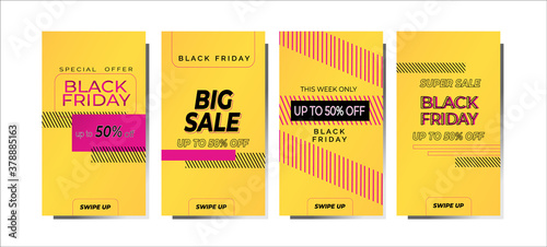 Black Friday social media story template for sale promotion product.