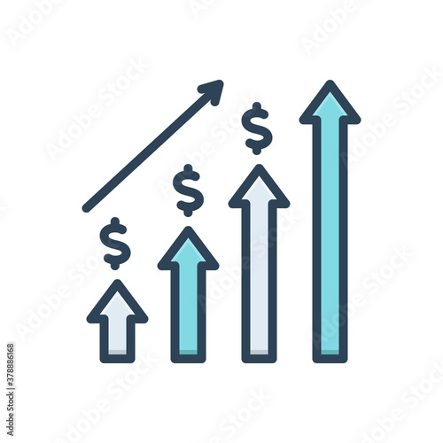 Color illustration icon for economic investment