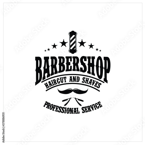Barber Shop labels, banner, logo vector
