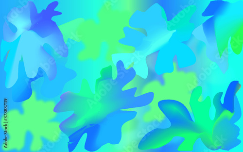 hermosos colores de plantas difuminados. Colores marinos. Fondo de texturas psicodélicas.  Colores azul, amarillo.