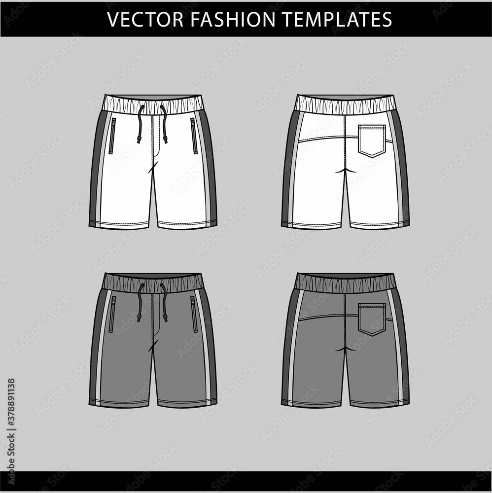 Illustrator Fashion Sketches - Shorts Template 055 - download