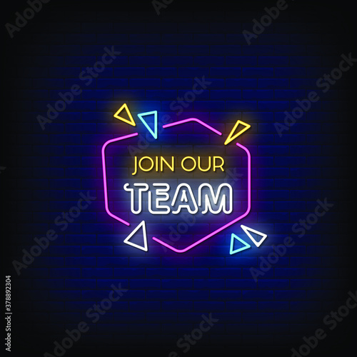 Join Our Time Neon Signs Style Text Vector