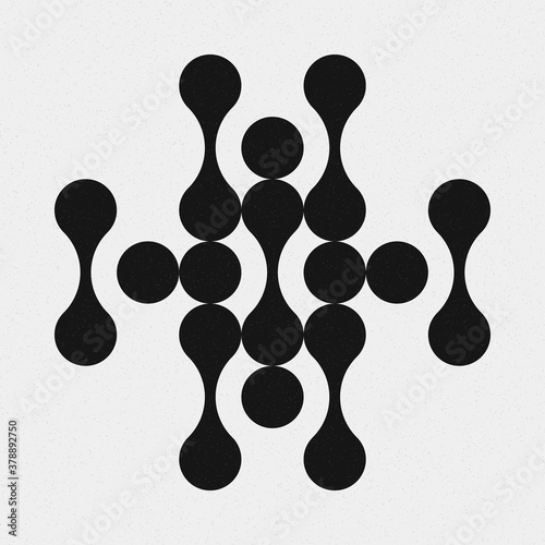 Abstract Cross Pattern Dots Logo generative computational art illustration