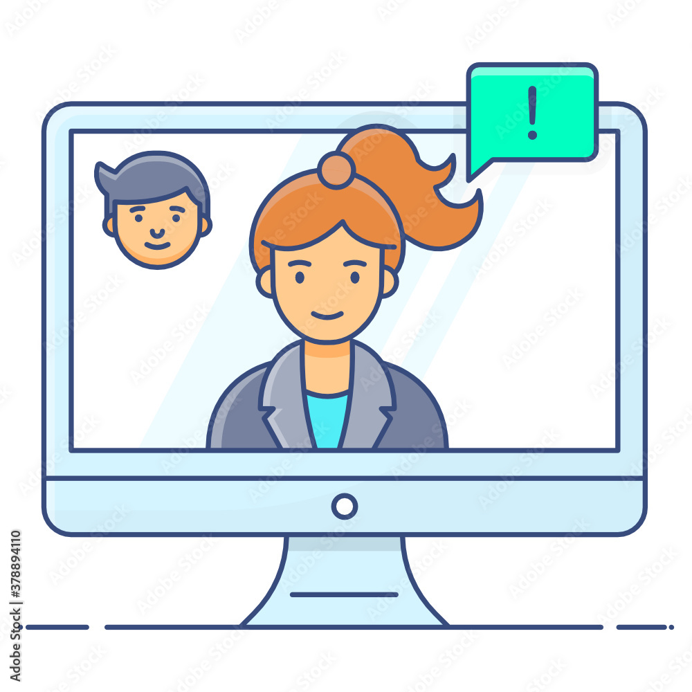 A flat icon of virtual learning concept vector
A flat icon of virtual learning concept vector