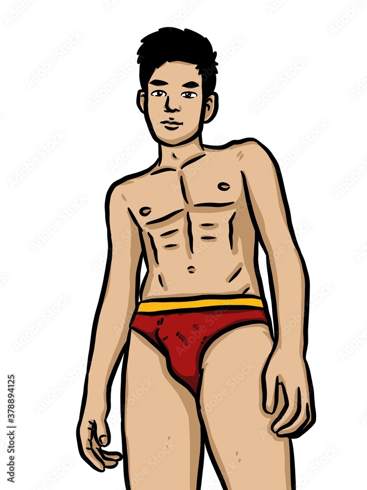 Fototapeta premium cartoon cute man on white background