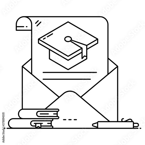 
Trendy flat vector design of educational email icon
