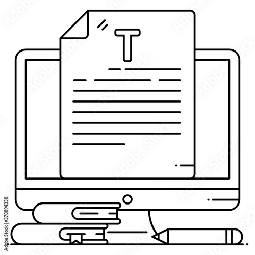 
An icon design of online homework help vector 
