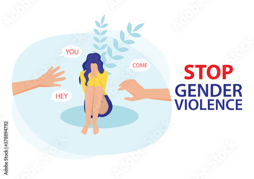 Stop  man gender violence or or domestic violence concept