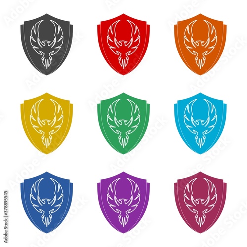 Phoenix logo design, color set