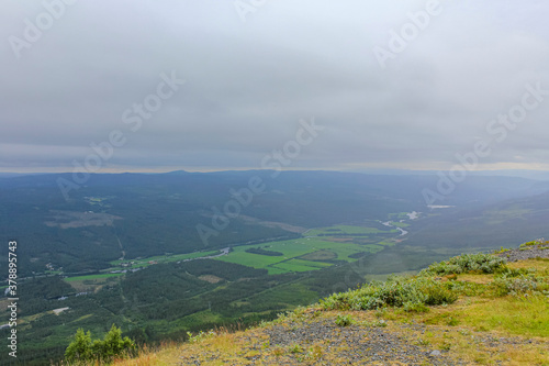 View from Veslehødn Veslehorn to the Norwegian landscape of Norway. photo