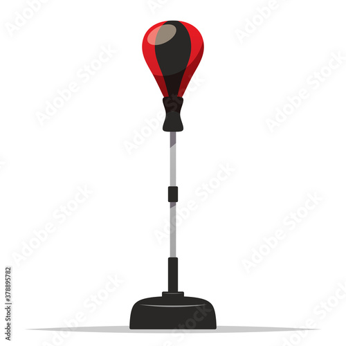 Punching ball fitness equipment vector isolated illustration