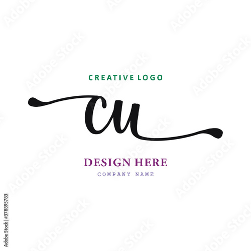 logo letter CU. simple, elegant, easy to understand and authoritative