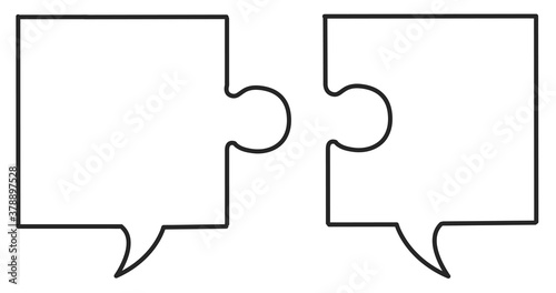 Passende leere Puzzle Sprechblase Vektor Grafik