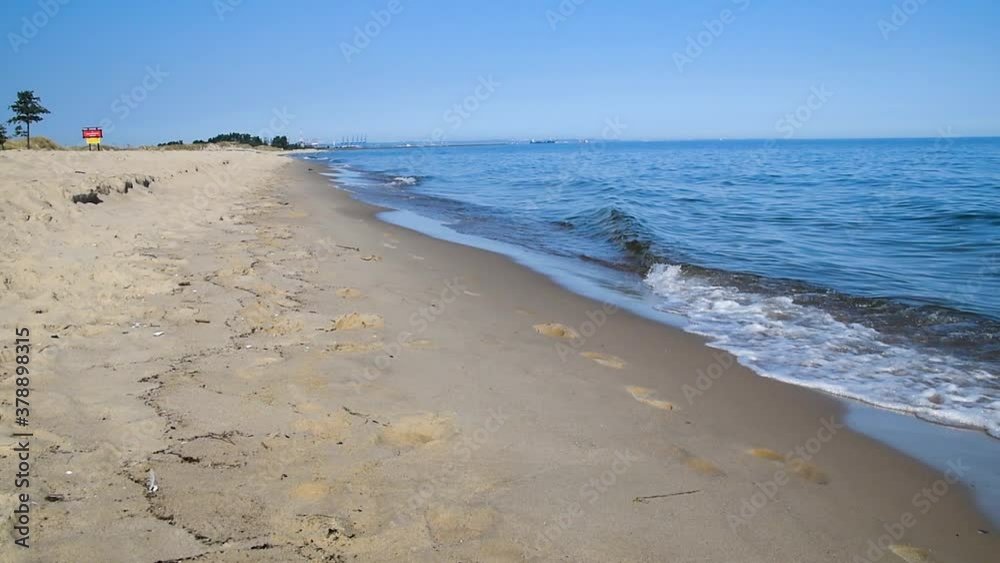 Baltic beach sea, View of beach sea in summer time at Gdansk, Poland. Baltic beach sea, View of beach sea in summer time at Gdansk, Poland.