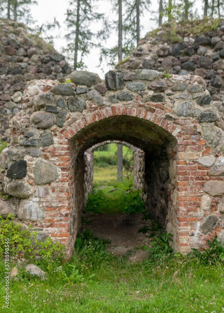 old medieval stone castle ruins, Ergeme castle ruins