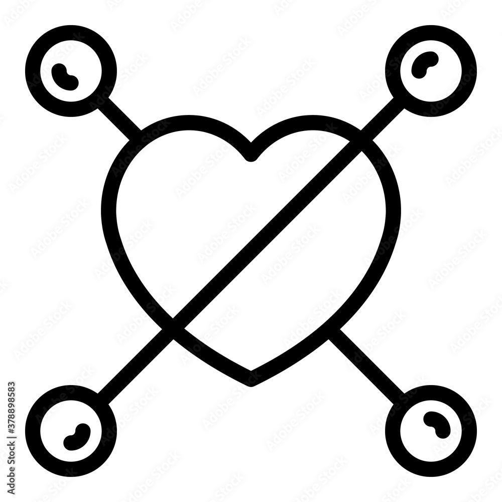 Trust heart icon. Outline trust heart vector icon for web design isolated on white background Trust heart icon. Outline trust heart vector icon for web design isolated on white background