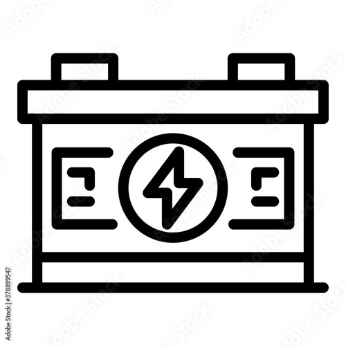 Full car battery icon. Outline full car battery vector icon for web design isolated on white background