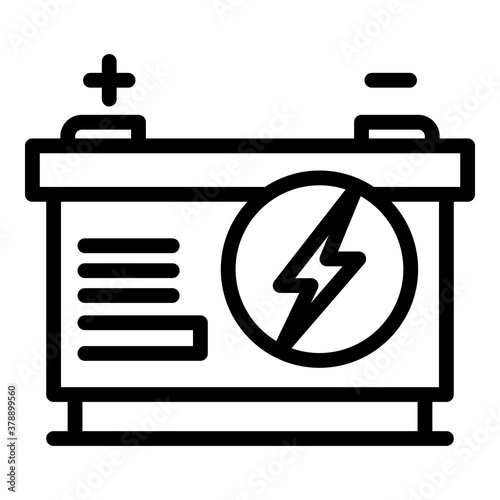 Alkaline car battery icon. Outline alkaline car battery vector icon for web design isolated on white background