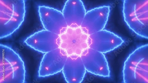 Bright Kaleidoscope visual with  abstract flame fractal animation.