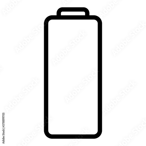 Empty battery icon. Outline empty battery vector icon for web design isolated on white background