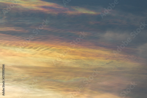 View of the Iridescent clouds in the sky