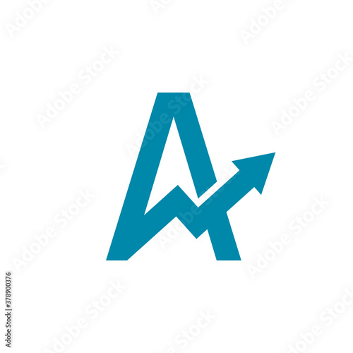 classic letter A with a up arrow good for a business logo or finance graphic assets