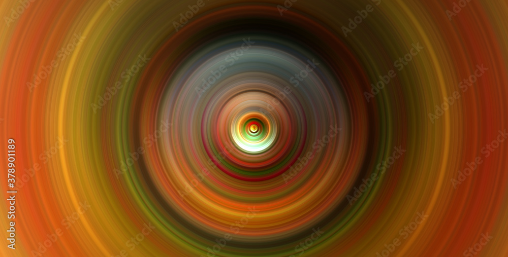Colorful concentric circles golden graphic Art backgrounds digiatal artwork.