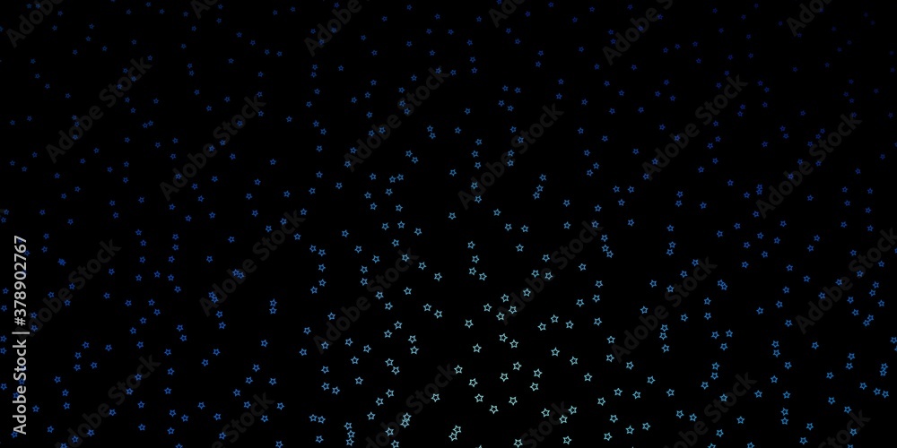 Dark BLUE vector pattern with abstract stars. Colorful illustration with abstract gradient stars. Theme for cell phones.