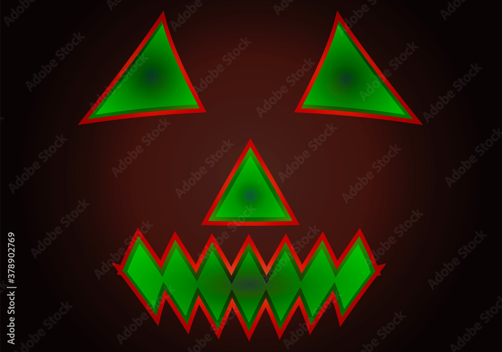 Fototapeta premium Rostro tenebroso verde para Halloween.