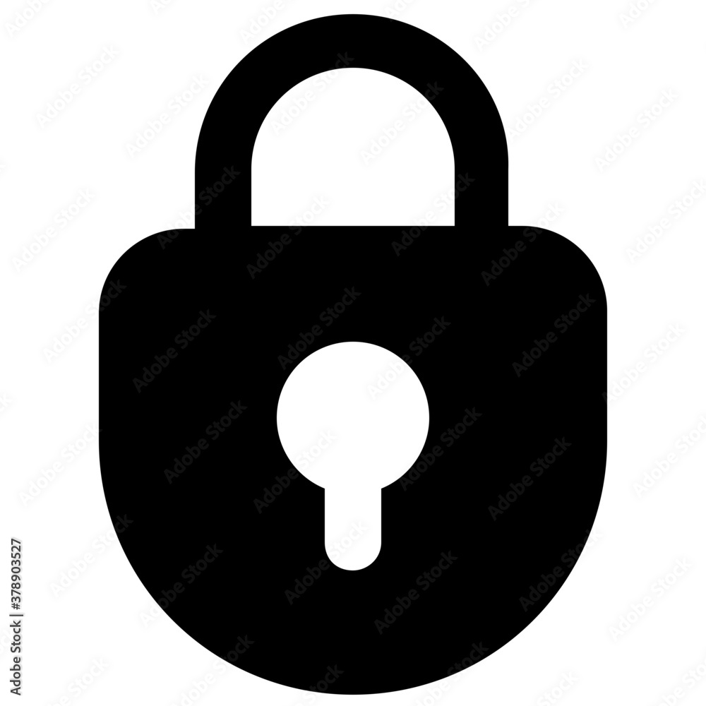 Filled icon of padlock, detachable lock with a hinged hoop fastened through a ring
Filled icon of padlock, detachable lock with a hinged hoop fastened through a ring