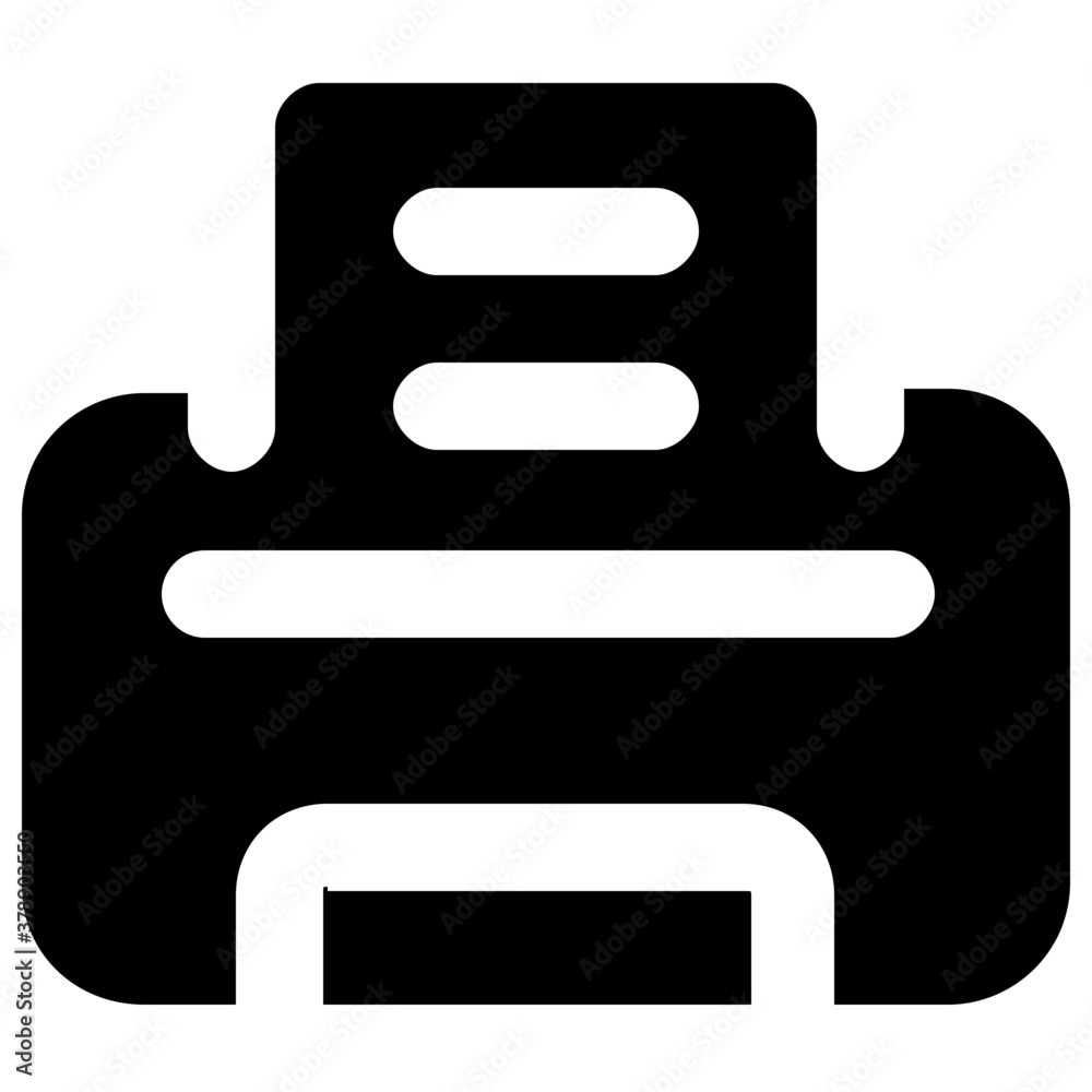 
Paper printing machine, electronic printer icon design 
