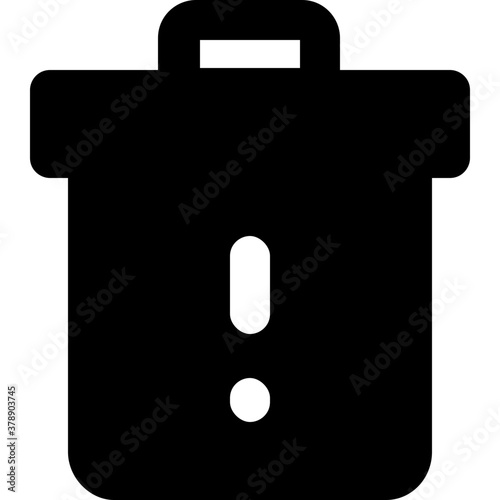
Exclamation sign on dustbin denoting delete warning concept 
