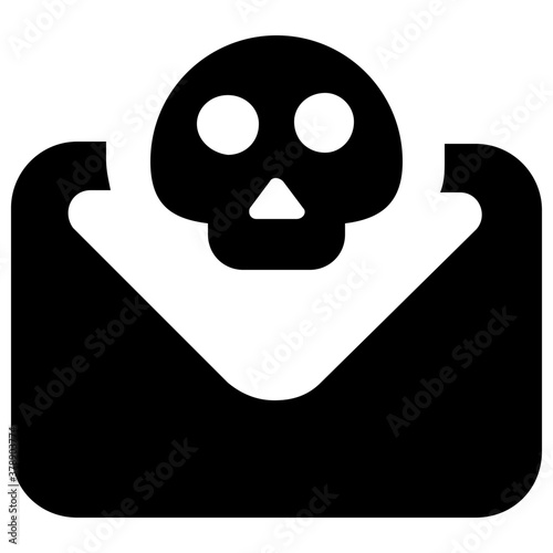 
Filled vector design of mail hacking icon, cybercrime concept vector 
