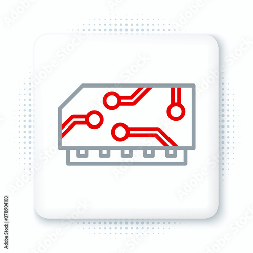 Line RAM, random access memory icon isolated on white background. Colorful outline concept. Vector.