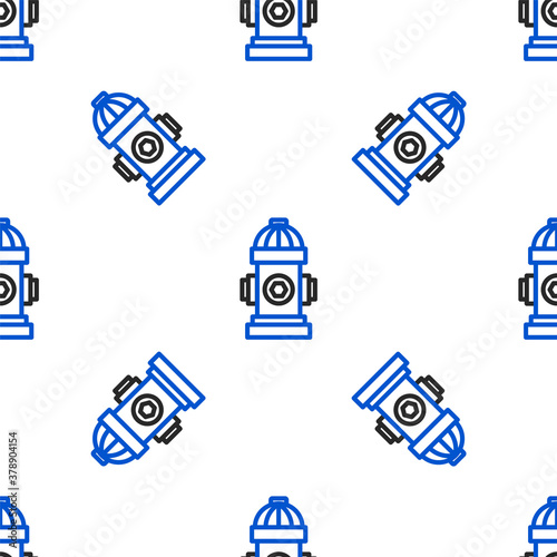 Line Fire hydrant icon isolated seamless pattern on white background. Colorful outline concept. Vector.